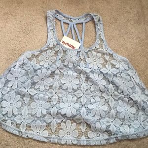 Light blue flower tank